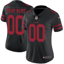 Women's Nike San Francisco 49ers Customized Black Limited Vapor Untouchable Authentic Stitched NFL Jerseys