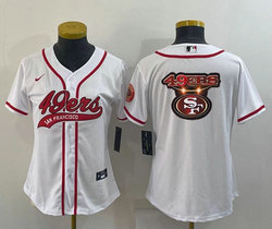 Women's Nike San Francisco 49ers White Joint Big Logo Authentic Stitched baseball jersey