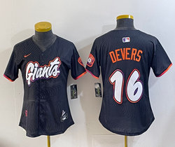 Women's Nike San Francisco Giants #16 Rafael Devers Black 2(II) Joint MLB Jersey