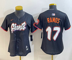 Women's Nike San Francisco Giants #17 Heliot Ramos Black 2(II) Joint Authentic Stitched MLB Jersey