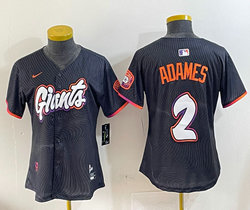 Women's Nike San Francisco Giants #2 Willy Adames Black 2(II) Joint MLB Jersey