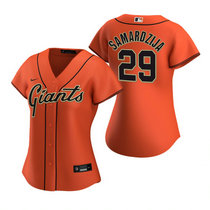 Women's Nike San Francisco Giants #29 Jeff Samardzija Orange Game Authentic Stitched MLB Jersey
