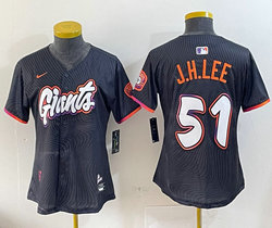 Women's Nike San Francisco Giants #51 Jung Hoo Lee Black 2(II) Joint MLB Jersey