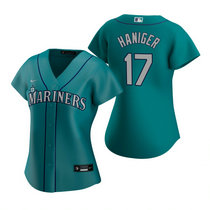 Women's Nike Seattle Mariners #17 Mitch Haniger Green Game Authentic Stitched MLB jersey