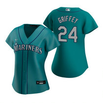 Women's Nike Seattle Mariners #24 Ken Griffey Jr. Green Game Authentic Stitched MLB jersey