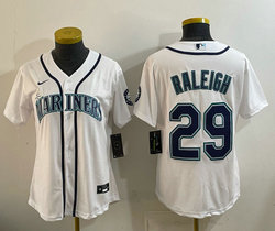 Women's Nike Seattle Mariners #29 Cal Raleigh White Authentic Stitched MLB jersey