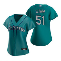 Women's Nike Seattle Mariners #51 Ichiro Suzuki Green Game Authentic Stitched MLB jersey