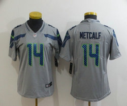 Women's Nike Seattle Seahawks #14 D.K. Metcalf Gray Vapor Untouchable Authentic Stitched NFL Jersey