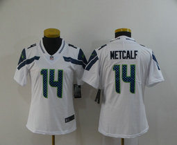 Women's Nike Seattle Seahawks #14 D.K. Metcalf White Vapor Untouchable Authentic Stitched NFL Jersey