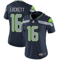 Women's Nike Seattle Seahawks #16 Tyler Lockett Blue Vapor Untouchable Limited Authentic Stitched NFL Jersey