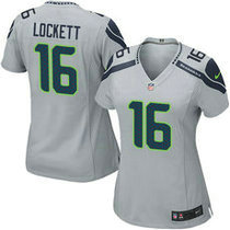 Women's Nike Seattle Seahawks #16 Tyler Lockett Grey Authentic stitched NFL jersey