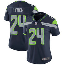 Women's Nike Seattle Seahawks #24 Marshawn Lynch Blue Vapor Untouchable Limited Authentic Stitched NFL Jersey