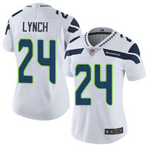 Women's Nike Seattle Seahawks #24 Marshawn Lynch White Vapor Untouchable Authentic Stitched NFL Jersey