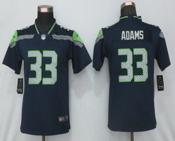Women's Nike Seattle Seahawks #33 Jamal Adams Navy Blue Vapor Untouchable Authentic Stitched NFL Jersey