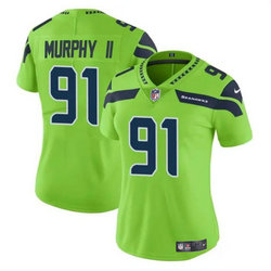 Women's Nike Seattle Seahawks #91 Byron Murphy II Green 2024 Draft Vapor Untouchable Football Jersey