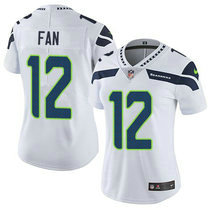 Women's Nike Seattle Seahawks 12th Fan White Vapor Untouchable Limited Stitched NFL Jersey