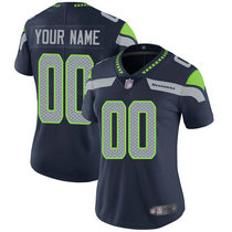 Women's Nike Seattle Seahawks Customized Blue Limited Vapor Untouchable Authentic Stitched NFL Jerseys