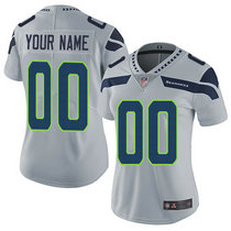 Women's Nike Seattle Seahawks Customized Grey Limited Vapor Untouchable Authentic Stitched NFL Jerseys