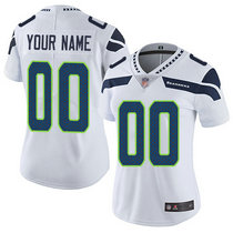 Women's Nike Seattle Seahawks Customized White Limited Vapor Untouchable Authentic Stitched NFL Jerseys