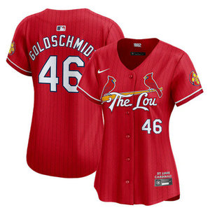 Women's Nike St.Louis Cardinals #46 Paul Goldschmidt Red 2024 City Game Authentic stitched MLB jersey