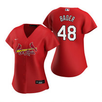 Women's Nike St.Louis Cardinals #48 Harrison Bader Red Game Authentic stitched MLB jersey