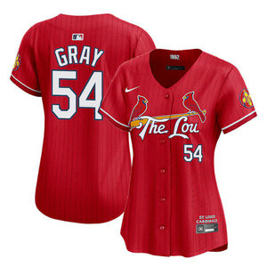 Women's Nike St.Louis Cardinals #54 Sonny Gray Red 2024 City Game Authentic stitched MLB jersey