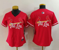 Women's Nike St.Louis Cardinals Blank Red City Lou On back Authentic Stitched MLB Jersey