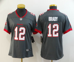 Women's Nike Tampa Bay Buccaneers #12 Tom Brady Pewter 2020 Vapor Untouchable Authentic Stitched NFL Jersey
