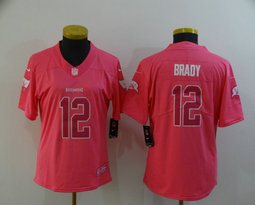 Women's Nike Tampa Bay Buccaneers #12 Tom Brady Pink Rush Fashion Authentic Stitched NFL Jersey