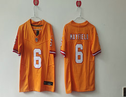 Women's Nike Tampa Bay Buccaneers #6 Baker Mayfield Yellow Throwback F.U.S.E Authentic Stitched NFL Jersey