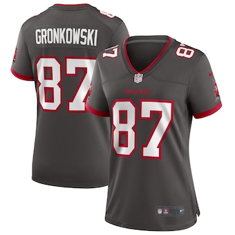 Women's Nike Tampa Bay Buccaneers #87 Rob Gronkowski Gray 2020 Vapor Untouchable Authentic Stitched NFL Jersey