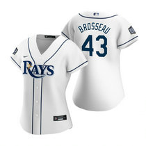 Women's Nike Tampa Bay Rays #43 Mike Brosseau White 2020 World Series Game MLB jersey