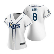 Women's Nike Tampa Bay Rays #8 Brandon Lowe White Game 2020 World Series Game MLB jersey