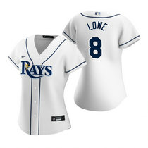 Women's Nike Tampa Bay Rays #8 Brandon Lowe White Game Authentic stitched MLB jersey