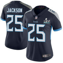 Women's Nike Tennessee Titans #25 Adoree' Jackson With 2020 Super Bowl LIV Patch Navy Blue New Vapor Untouchable Limited Authentic Stitched NFL Jersey
