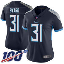 Women's Nike Tennessee Titans #31 Kevin Byard 100th Season Navy Blue Vapor Untouchable Authentic stitched NFL jersey