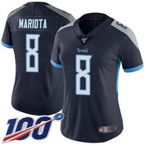 Women's Nike Tennessee Titans #8 Marcus Mariota 100th Season Navy Blue New Vapor Untouchable Authentic Stitched NFL Jersey