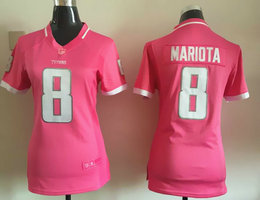 Women's Nike Tennessee Titans #8 Marcus Mariota Pink Bubble Gum Authentic stitched NFL jersey