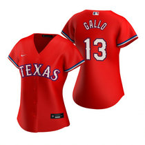 Women's Nike Texas Rangers #13 Joey Gallo Red Game Authentic Stitched MLB jersey