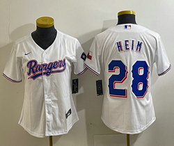 Women's Nike Texas Rangers #28 Jonah Heim White Game Authentic Stitched MLB Jersey