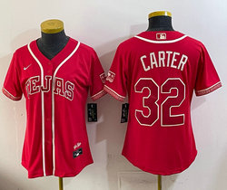 Women's Nike Texas Rangers #32 Evan Carter Red 2026 City MLB Jersey