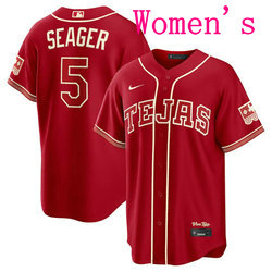 Women's Nike Texas Rangers #5 Corey Seager Red 2026 City MLB Jersey