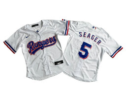 Women's Nike Texas Rangers #5 Corey Seager White Limited Jersey
