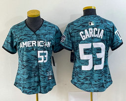 Women's Nike Texas Rangers #53 Adolis Garcia Light Blue Game Authentic Stitched MLB Jersey