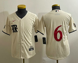 Women's Nike Texas Rangers #6 Josh Jung Cream 2023 City Authentic Stitched MLB Jersey