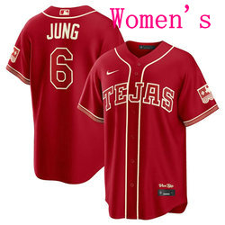 Women's Nike Texas Rangers #6 Josh Jung Red 2026 City MLB Jersey