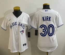 Women's Nike Toronto Blue Jays #30 Alejandro Kirk White Baseball Jersey