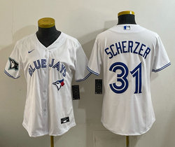 Women's Nike Toronto Blue Jays #31 Max Scherzer White Authentic Stitched MLB Jersey