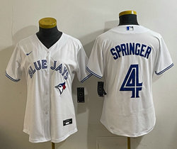 Women's Nike Toronto Blue Jays #4 George Springer White Baseball Jersey
