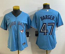 Women's Nike Toronto Blue Jays #47 Addison Barger Light Blue 47 front MLB Jersey